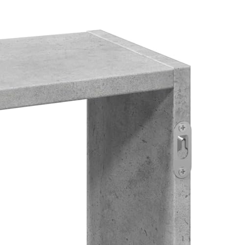 Estantería de pared de madera gris hormigón con acabado refinado y minimalista 8