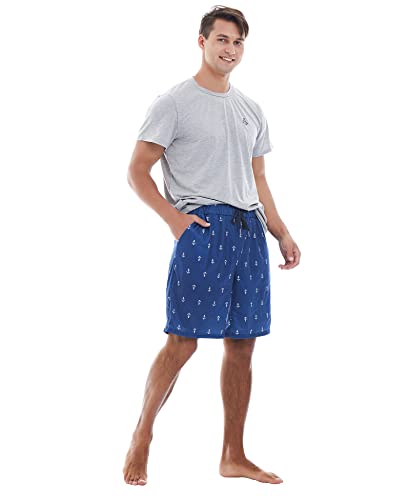 Image of Yoimira Mens Soft Pajama Set Short /Long Sleeve 2 Piece PJs with Pockets | Men's short /long sleeve pajama set, soft 2 piece PJs with pockets for sleepwear, loungewear, relaxing at home and nightwear