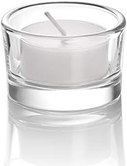 Elivia Clear Tealight Candle Holders - Set of 18, Round Glass Candle Holder, 2" Diameter - CH03
