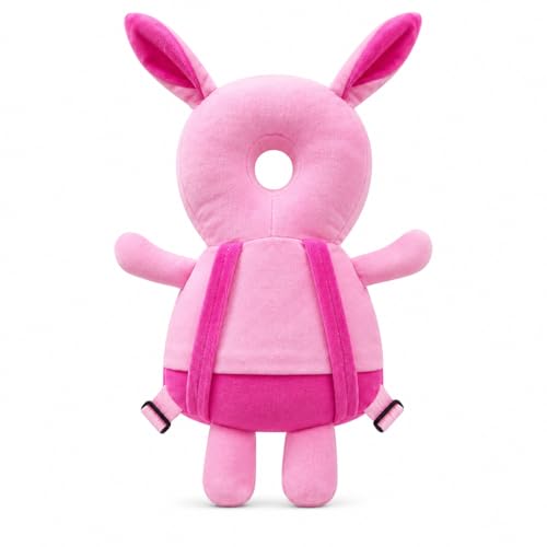 Image of GLUN Baby Cute Rabbit Soft Cushioning Fall Protector Backpack Pack of 1 Pink Colour, Adjustable Shoulder Belt, Head Protection Back for 6-12 Month Toddler Babies
