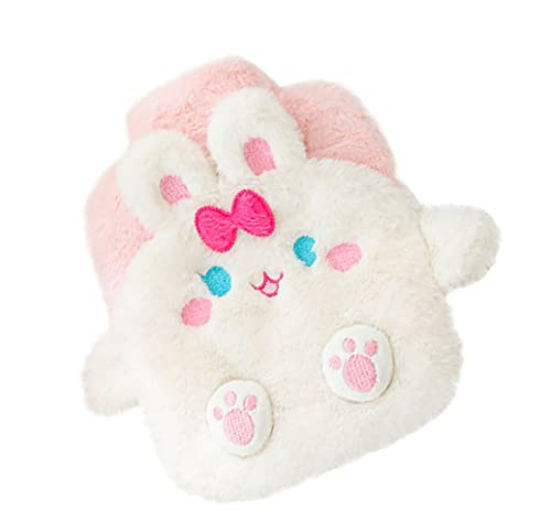Bolsa de Agua Caliente 500ml, Bolsa de Agua Caliente para Niños, Bolsa Agua Caliente Pequeña, Hot Water Bottle Kids, Patrón Lindo de Felpa, Buen Regalo para La Familia o La Amigo (Conejo Blanco) Cover