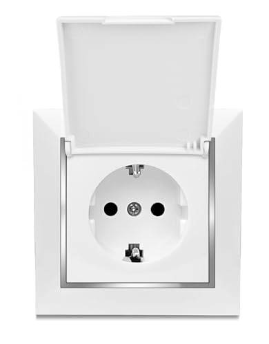 Enchufe de Schuko con Tapa de Pared Toma de Corriente para Montaje en Superficie 10AX 16A 250V