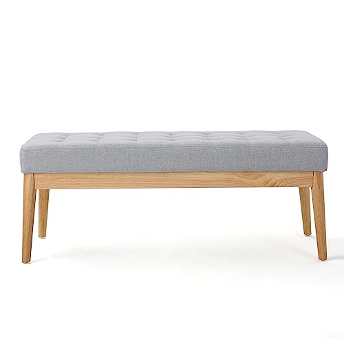 Christopher Knight Home 300220 Saxon Fabric Bench, Light Grey thumb #3