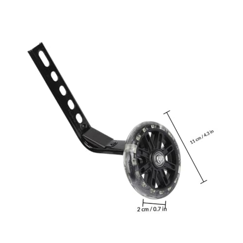 2 ruedas auxiliares para bicicleta de entrenamiento, 12-20 pulgadas, estabilizadores sustitutivos resistentes al desgaste y con luces intermitentes para equilibrio y protección en bicicletas, color surtido, negro miniatura 2