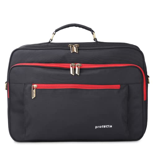Protecta Headquarter Office Bag Briefcase for Laptops with Screen Size Up to 15.6 Inch - Black & Red