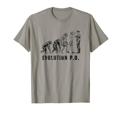 Divertente poliziotto Evolution Dipartimento di polizia Forze dell'ordine Poliziotti Maglietta