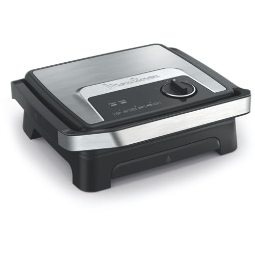 Moulinex Inicio Adjust, Piastra per Panini e Griglia, Termostato Regolabile,