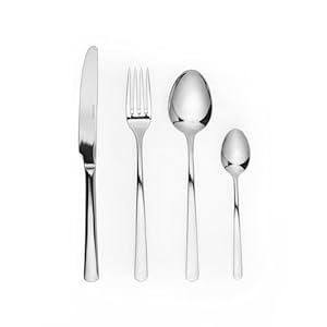 Salter Kendal Cutlery Set – 16 Piece, 18/10 Stainless Steel Dinnerware, 4 Place Settings, Mirror Polished Finish, Including Forks, Knives, Teaspoons, Tablespoons, Dishwasher Safe, 50 Year Guarantee