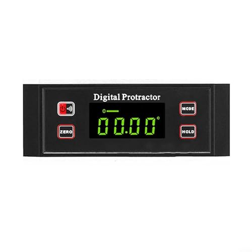 Transportador digital magnético LCD, con inclinómetro y caja de nivel, medidor de ángulo de aleación de aluminio impermeable IP54 para medición interior y exterior, negro