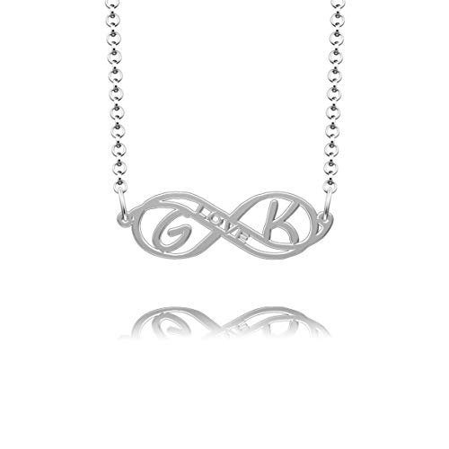 CLY Jewelry Plated Gaytan & Kirsten Necklace Custom Sterling Silver Man Initial Personalized Strand