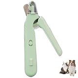 Krallenschneider Mit Licht, Krallenschere Katzen Mit Licht, Krallenschere Mit Licht für Hunde, Geeignet für Katzen und Hunde (Grün)