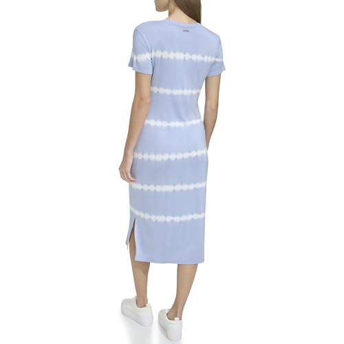 Image of Andrew Marc Women's Short Sleeve Printed Midi Dress with Slits