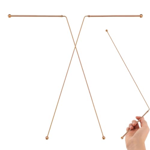 2 Pièces Baguettes de Radiesthésie, Baguette de Sourcier, Détecteur de Sourcier, Fabriquées en Cuivre Pur à 99,9%, Utilisées pour Trouver des Sources...