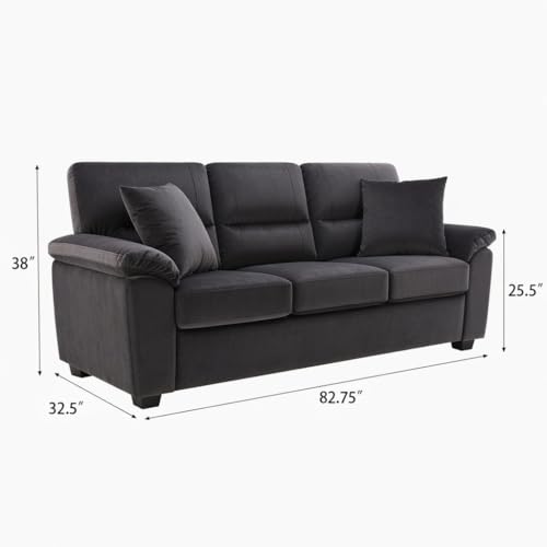 Image of Anderson Sofa Set for Living Room | Sectional Sofas | Premium Fabric Sofa for Home Office | Fabric Sofa Set | Fabric Sofa (Dark Grey Fabric, 3 Seater)
