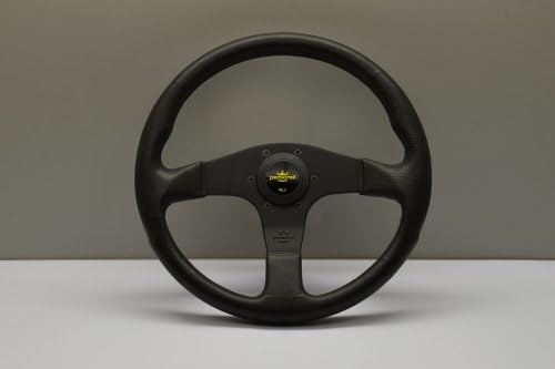 - Nardi Personal Steering Wheel - Blitz - 330mm (12.99 inches) - Black Polyurethane with Black Spokes - Yellow Logo Horn Button - Part # 8474.32.2001