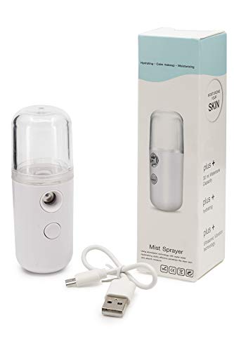 Zolaro Nano Sprayer, Moisturizing and Hydrating for Skin Care, Handy Mist Sprayer, Cleaning Pores, Facial steamer, Portable steamer (White)