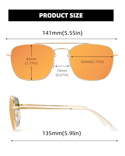 Image of JIM HALO Retro Square Aviator Sunglasses Premium Glass Lens Flat Metal Eyewear Men Women