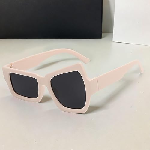 2xFunny Sunglasses Eyeglasses Driving Glasses Eyewear Sun Glasses Lightweight Fashion Shades Irregular Sunglasses for Party Vacation Traveling, 2 Pcs Beige Gray3