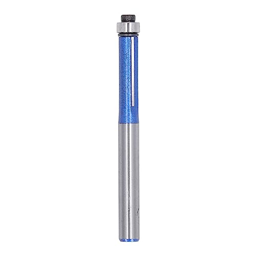 Flush Trim Router Bit 1/4in Shank Carbide Top Bearing Trimming Chamfering Woodworking Tool Flash Silver Blue