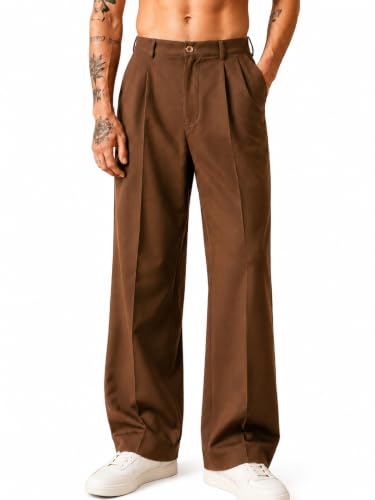 Image of Amazon Brand - INKAST Men Relaxed Fit Korean Pant | Formal Trousers | Straight Fit | Easy Wash | Office Wear