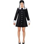 Funidelia | Disfraz de Miércoles Addams - La Familia Addams para mujer ▶ Disfraz para adultos y divertidos accesorios para Fiestas, Carnaval y Halloween - Negro