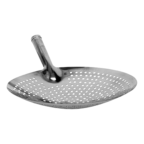 TrueCraftware- 11-inch Oil Skimmer Stainless Steel Hole Size: 6mm- for Cooking and Frying Kitchen Utensils Wire Pasta Strainer Spoon Food Preparation Kitchen Strainer