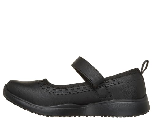 Skechers Microstrides Mary Jane School Shoes with Heart Design - Athletic Low Top Lightweight Machine Washable Kids Shoes, Black Synthetic/Trim, 1 by Skechers - Used condition - Image 3