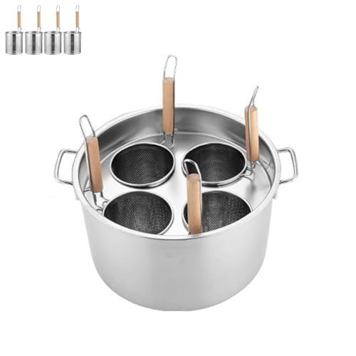 Stainless Steel Multipot Set with Strainer & Lid - 3/4/5 Hole Pasta Pot for Cooking Noodles Macaroni Steamer & Stock Pot - Essential Home Kitchen Cookware
