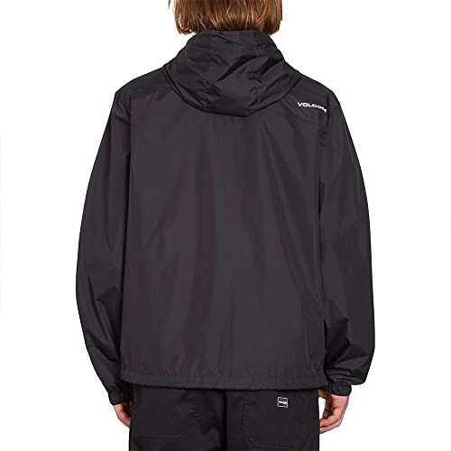 Volcom Men's Phase 91 Hooded Water Resistant Windbreaker Jacket, Black 1, Large #TOP1