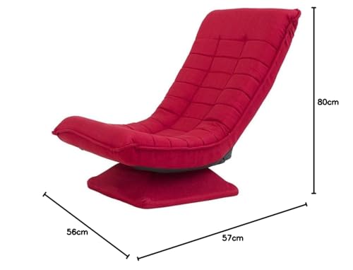 Image of Kawachi Adjustable 5-Position Folding Recliner Gaming Sofa Chair with 360 Swivel Rocking Lounge Chair with Lumbar Support for TV, Reading & Relaxation-Nirvana Moon Leisure Lounge Chair (Red)