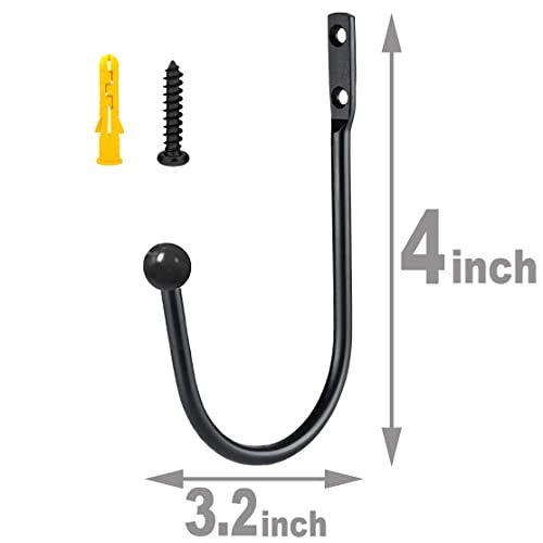 Meetart Decorative Curtain Drapery Holdbacks, Curtain Tiebacks Simple Vintage Rustic Style Decor，4 Pack, Black，Come With Screws。 #TOP5