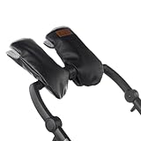 Jané Manoplas para Carrito, Guantes Carro Bebé, con Imán, Universales, Forro Polar Interior, Impermeable, Cortaviento, Polipiel Exterior, Color Negro