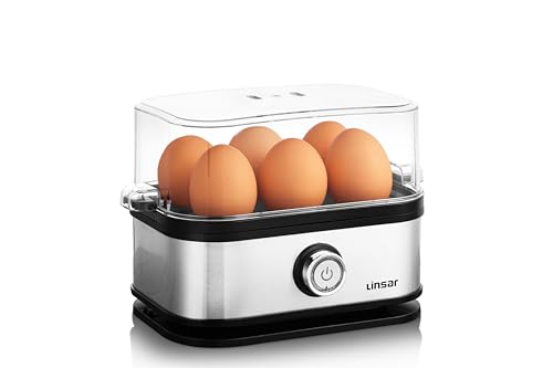 Linsar - Eierkocher 6 Eier - wählbarer Härtegrad - Aus rostfreiem...