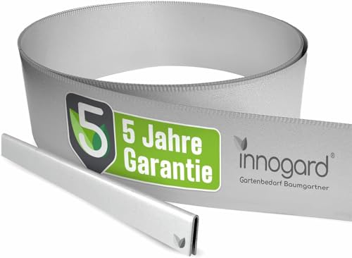 innogard Rasenkante Metall verzinkt L15 m H20 cm – Flexible Beeteinfassung 1 mm stark Rasenkantenband für Garten Beetbegrenzung Beetumrandung