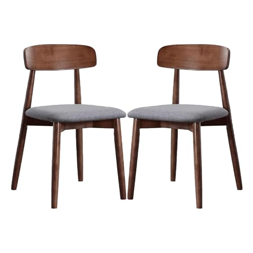 Chaise de salle à manger ergonomique contre le mal de dos - Lot de 2 en noyer