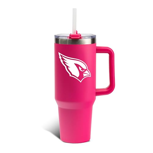 Image of The Memory Company Officially Licensed NFL - Arizona Cardinals 40oz Pink Game Day Tumbler with Team Logo