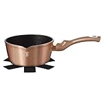  Stieltopf Ausgießer 16 cm und Deckel Kupfer Metal, Beschichtung marbre- Aluminium Turbo Induktion