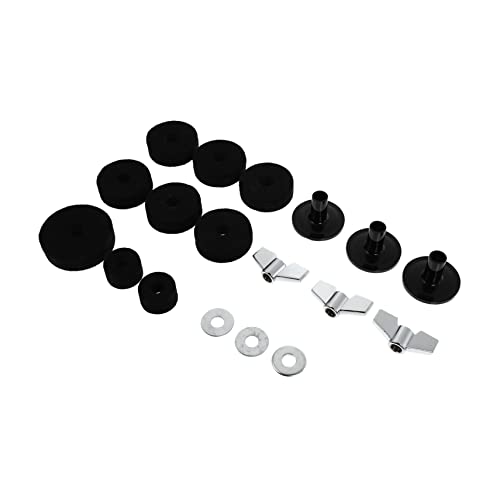 WHAMVOX 18-piece Drum Kit Felt Pad Set Black Drum Dampeners Carpet Accessories Drumming Supplies for Kits