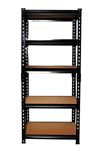 Image of Blue boy BLUEBOY 60 * 24 * 12-5 Shelf Black Matte Finish Adjustable Shelving Unit Storage Utility Display Rack Steel Boltless Rivet Rack