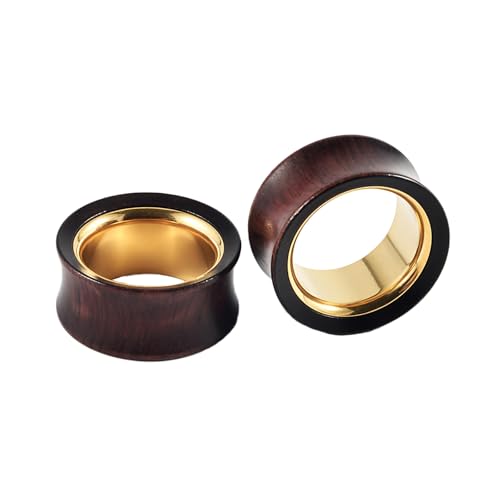 Hoisy Ecarteur 14mm Tunnel Bouchon Oreilles Tunnels Et Plug Ecarteur Oreille Bois Piercing Tunnel Acier