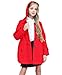 BINPAW Thicken Long Sleeves Vintage Floral Print Chino Cotton Hooded Hoodie Trench Coat Outerwear Windbreaker for Little Girls & Big Girls, A-Red, Age 5-6 Years = Tag 130