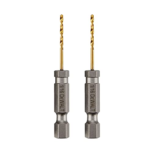 DEWALT Drill Bit, 1/16 Inch, Titanium Nitride Coated, Tapered Core for Optimum Durability (DD5104)