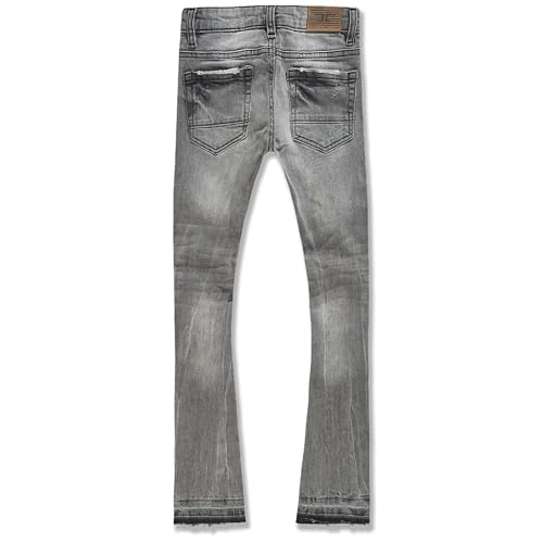 Jordan Craig Boys Sean Knee Shred Stacked Jeans (Smoked Grey)2