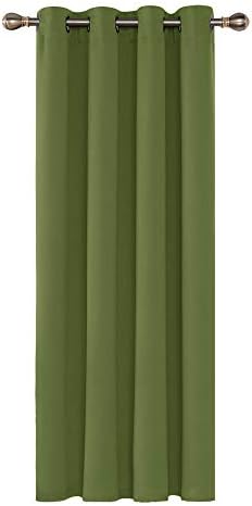 Deconovo Home Decorative Bedroom Curtain Super Soft Ring Top Blackout Curtain Eyelet Window Curtain for Boys Room 52"x 54" Light Beige 1 PANEL