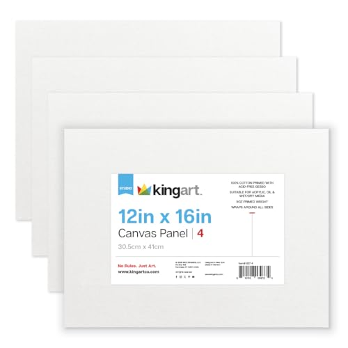 Paneles de lienzo 12x16 pulgadas de algodón con imprimación acrílica pack de 4 2