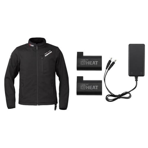 【セット買い】RSタイチ(RS TAICHI) バイク 電熱 インナージャケット 秋冬 防風 防寒 保温 3段階温度調整 e-HEAT インナージャケット RSU637 BLACK 2BM ワイド + e-HEAT 7.2V充電器&バッテリーセット/3-5