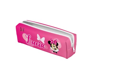 ZPUBLI+ Estuches Escolares de 22 cm Personalizados con Nombres, Fechas, Frases etc. Estuche Personalizado básico para el Colegio con Dibujos Originales. (Minnie 2)
