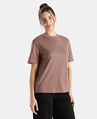 Image of Jockey A159 Women Super Combed Cotton Rich Oversized T-Shirt with Side Slits