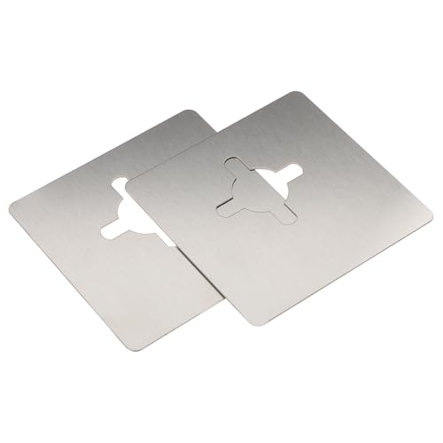 LOORGVEL Placa de Refuerzo para Pomos de Puertas Interiores de Acero Inoxidable, 2 Piezas Relleno para Agujeros, Compatible Puertas de Madera y Metal para Seguridad Residencial