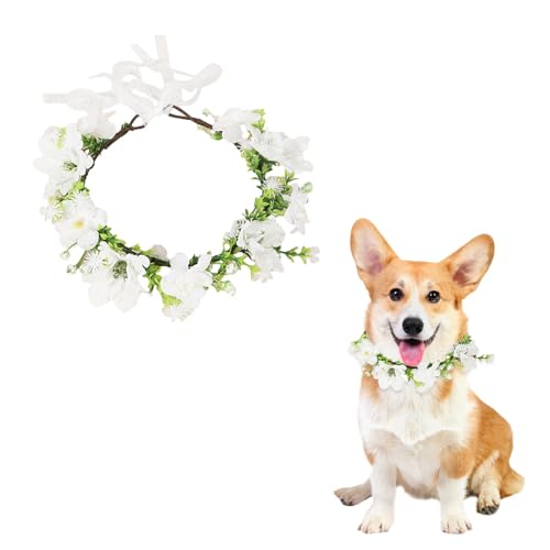 Blumenhalsband für Hunde & Katzen - Hochzeits- & Geburtstagsrequisiten mit künstlichen Blumen